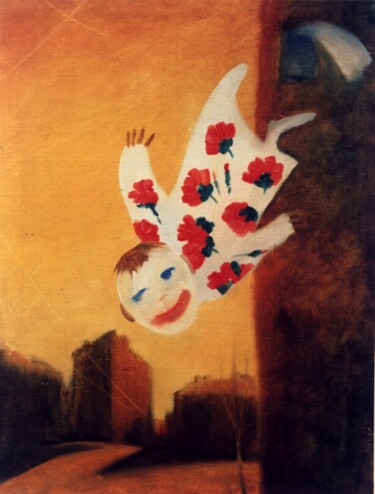 Pintura titulada "падающий" por Aleksei Simonenko, Obra de arte original, Oleo