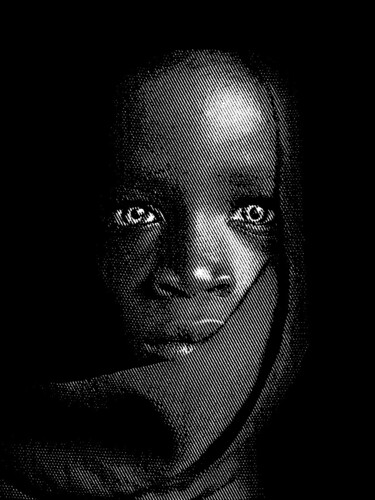 Printmaking titled "⚜️ African girl ⚜️" by Aleksei Zhdanov, Original Artwork, Embossing