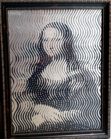 Estampas & grabados titulada "⚜️ Mona Lisa ⚜️" por Aleksei Zhdanov, Obra de arte original, Gofrado en papel