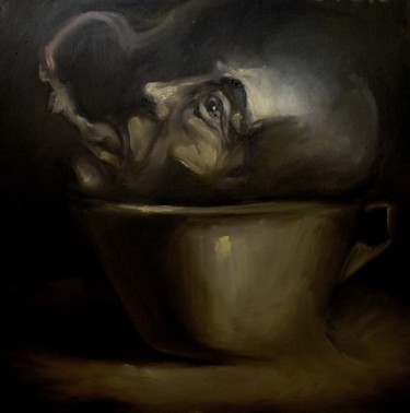 Peinture intitulée "Coffee and sigarett…" par Cvelov Aleksej, Œuvre d'art originale
