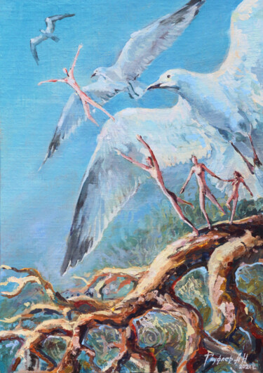 Freedom, Little People #4 Malarstwo zatytułowany „Freedom, Little Peo…” autorstwa Aleksey Gaufler, Oryginalna praca, Olej