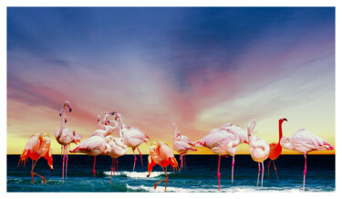 Digitale Kunst mit dem Titel "Flamingos I" von Aleksey Gorbenko, Original-Kunstwerk, Digitale Fotografie