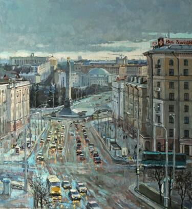 Malarstwo zatytułowany „Минск после дождя” autorstwa Aleksey Korabelnikov, Oryginalna praca, Olej