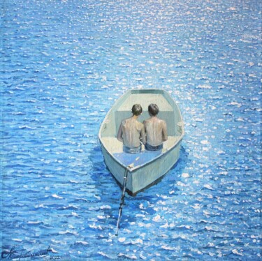 Ζωγραφική με τίτλο "В одной лодке" από Aleksey Korabelnikov, Αυθεντικά έργα τέχνης, Ακρυλικό
