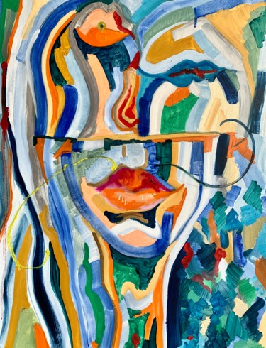Картина под названием "Усы" - Aleksey Ovsyannikov, Подлинное произведение искусства, Масло