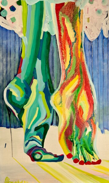 Картина под названием "Танец сломанных пал…" - Aleksey Ovsyannikov, Подлинное произведение искусства, Масло Установлен на Де…