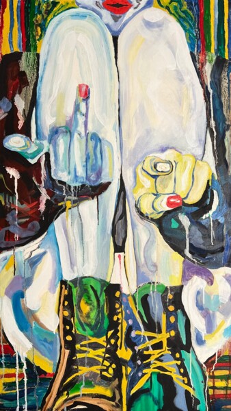 Картина под названием "Загадочный жест" - Aleksey Ovsyannikov, Подлинное произведение искусства, Масло Установлен на Деревян…