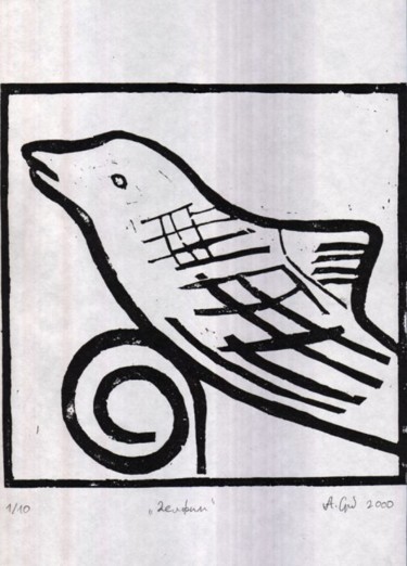 Dessin intitulée "Dolphin" par Aleksandar Srb, Œuvre d'art originale