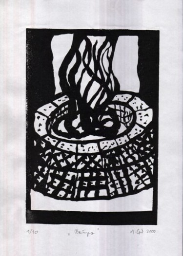 Drawing titled "Fire" by Aleksandar Srb, Original Artwork