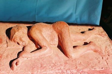 Sculpture titled "Lying figure_relief" by Aleksandar Srb, Original Artwork