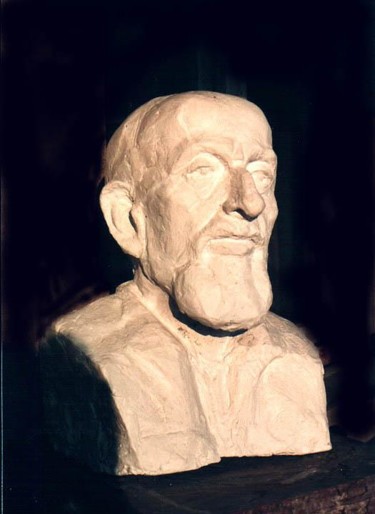 Sculptuur getiteld "Old man's portrait" door Aleksandar Srb, Origineel Kunstwerk