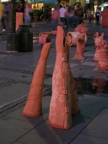 Skulptur mit dem Titel "Spirits" von Aleksandar Srb, Original-Kunstwerk, Terra cotta