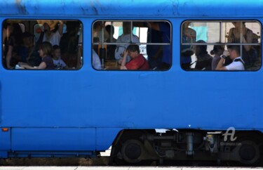 Photography titled "Tram with real peop…" by Alen Gurovic, Original Artwork, Non Manipulated Photography