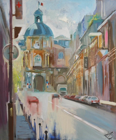 Painting titled "Canicule, Paris" by Alena Carbonel, Original Artwork, Oil