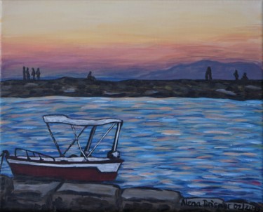 Malerei mit dem Titel "Sonnenuntergang auf…" von Alena Drisner, Original-Kunstwerk, Acryl