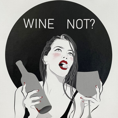 Картина под названием "Wine Not" - Alena Gasilina-Trippel, Подлинное произведение искусства, Цифровая живопись