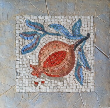 Escultura intitulada "Pomegranate branch" por Alena Masterkova, Obras de arte originais, Mosaico