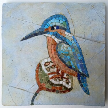 Sculpture titled "Kingfisher" by Alena Masterkova, Original Artwork, Mosaic