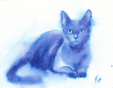 Painting titled "Concentration" by Alena Masterkova, Original Artwork, Watercolor