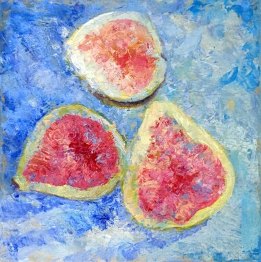 Painting titled "Figs 2" by Alena Masterkova, Original Artwork, Acrylic Mounted on Wood Stretcher frame