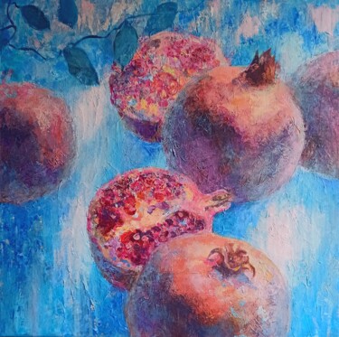 Картина под названием "Pink& blue" - Alena Masterkova, Подлинное произведение искусства, Акрил Установлен на Деревянная рама…