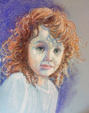Drawing titled "Curls" by Alena Masterkova, Original Artwork, Pastel