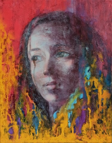 Painting titled "Dreaming" by Alena Masterkova, Original Artwork, Acrylic Mounted on Wood Stretcher frame