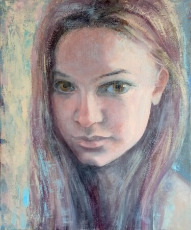 Картина под названием "When you look at me" - Alena Masterkova, Подлинное произведение искусства, Масло Установлен на Деревя…