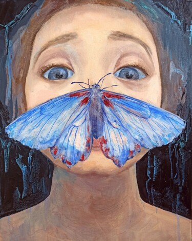 Картина под названием "Between the Past an…" - Alena Masterkova, Подлинное произведение искусства, Масло Установлен на Дерев…