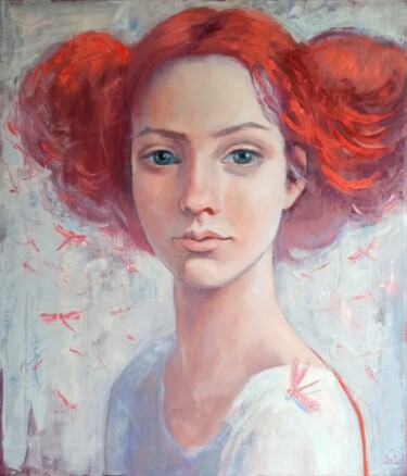 Картина под названием "Phoenix" - Alena Masterkova, Подлинное произведение искусства, Масло Установлен на Деревянная рама дл…