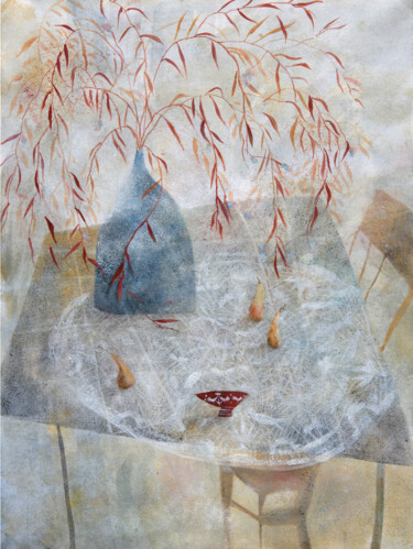Картина под названием "Натюрморт с чашей" - Алена Михайлова (Eorina), Подлинное произведение искусства, Акрил
