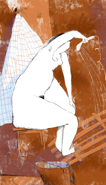 Digitale Kunst getiteld "В бане . Средняя ча…" door Alena Mihajlova (Eorina), Origineel Kunstwerk, 2D Digital Work
