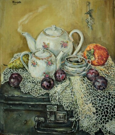 Malerei mit dem Titel "ОКТЯБРЬ" von Alena Mihajlova, Original-Kunstwerk, Öl