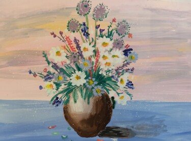 Peinture intitulée "Полевые цветы" par Alena Moria, Œuvre d'art originale, Aquarelle