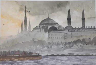 Peinture intitulée "Istambul" par Alena Panasenko, Œuvre d'art originale, Aquarelle