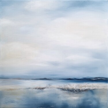 Painting titled "NORTH COAST" by Alena Post, Original Artwork, Oil Mounted on Wood Stretcher frame