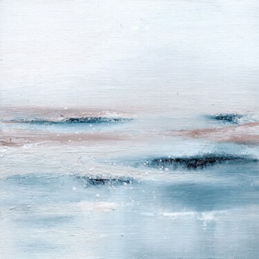 Painting titled "CALM, North Sea coa…" by Alena Post, Original Artwork, Oil Mounted on Cardboard