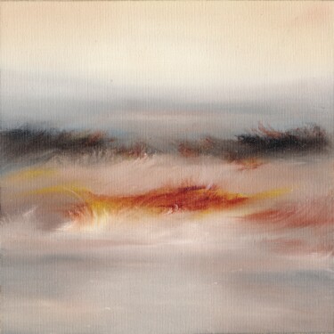 Painting titled "Twilight Haze, Abst…" by Alena Post, Original Artwork, Oil Mounted on Cardboard