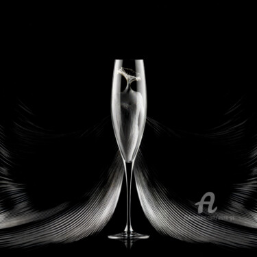 Цифровое искусство под названием "Champagne!" - Alena Ps, Подлинное произведение искусства, Цифровой коллаж