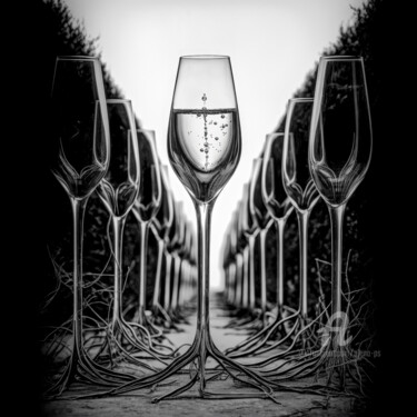 Digitale Kunst mit dem Titel "Wine Traditions" von Alena Ps, Original-Kunstwerk, Digitale Collage