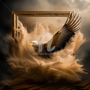 Digitale Kunst mit dem Titel "Eagle" von Alena Ps, Original-Kunstwerk, Digitale Collage