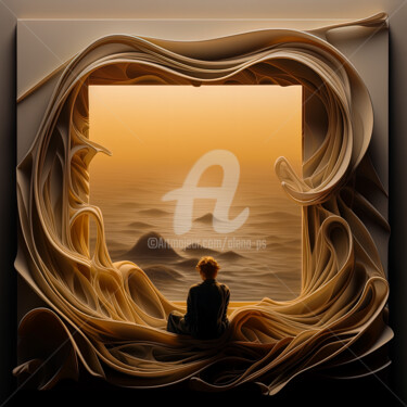 Цифровое искусство под названием "Loneliness" - Alena Ps, Подлинное произведение искусства, Изображение, сгенерированное ИИ