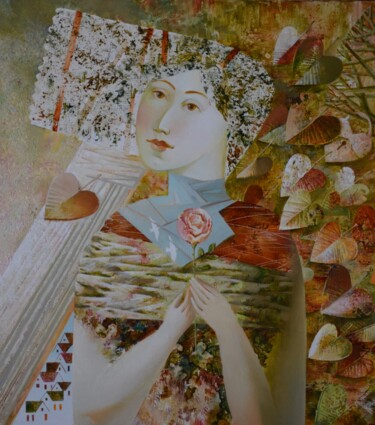 Malerei mit dem Titel "Autumn Leaf Fall" von Alena Sycheva, Original-Kunstwerk, Öl