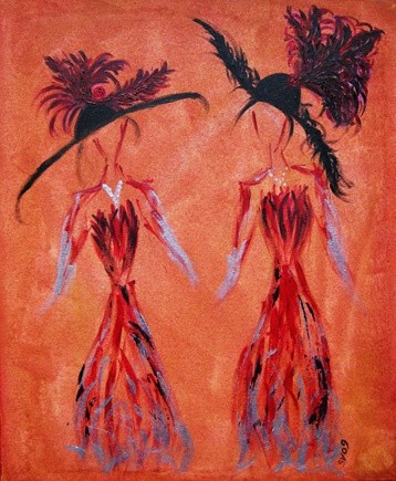 Peinture intitulée "Demoiselles" par Alena, Œuvre d'art originale, Autre
