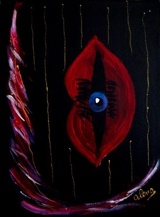 Peinture intitulée "Mon oeil !!" par Alena, Œuvre d'art originale