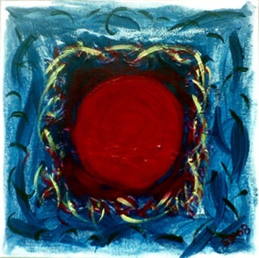 Peinture intitulée "Soleil Rouge" par Alena, Œuvre d'art originale