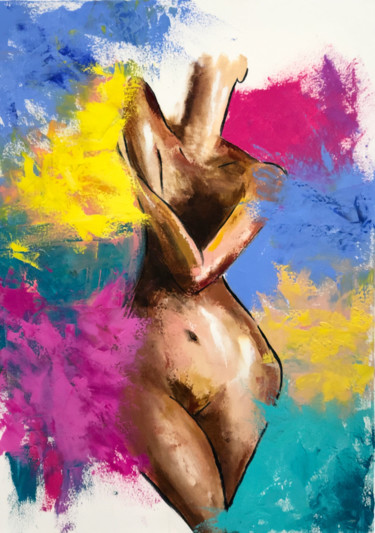 Painting titled "Passion" by Alyona Voronenko, Original Artwork, Oil Mounted on Wood Stretcher frame