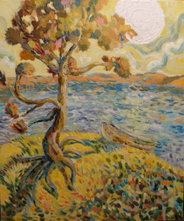 Painting titled "the south wind" by Alena Vyshemirskaia, Original Artwork, Oil Mounted on Wood Stretcher frame