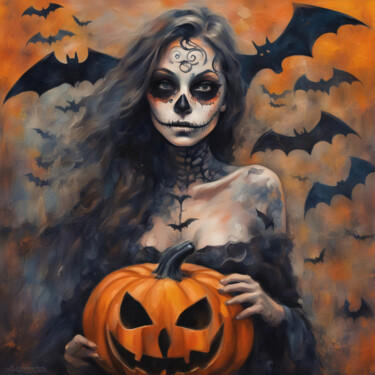 Digital Arts titled "Halloween Ephemeral…" by Alen Brown, Original Artwork, 2D Digital Work