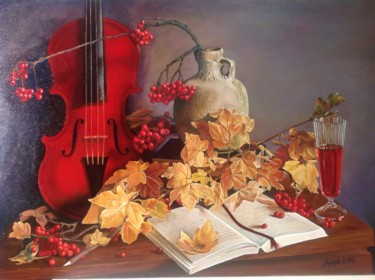 Картина под названием "Осенняя мелодия для…" - Алла Морозова, Подлинное произведение искусства, Масло